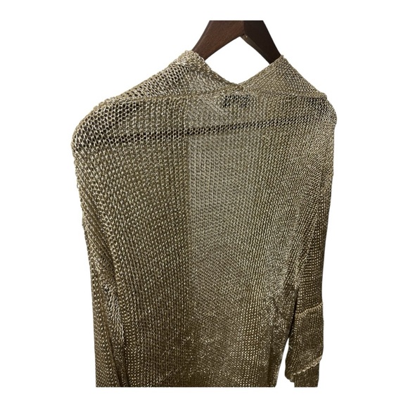 DAVI & DANI GOLD MESH CHAIN STYLE OPEN FRONT CARDIGAN JACKET SZ MED/LARGE - Picture 7 of 14